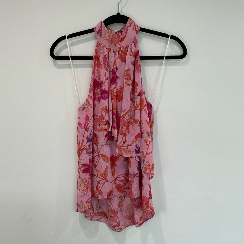 Misa Los Angeles Anka Flora Top AND Soma Mini Ruffled Skirt Fire Floral Mix - Picture 2 of 16